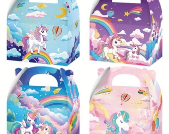 12 Pieces Unicorn Favor Boxes, Unicorn Gift box, Unicorn Birthday Favor Box, Candy Favor Box, Unicorn Birthday Favor Boxes.
