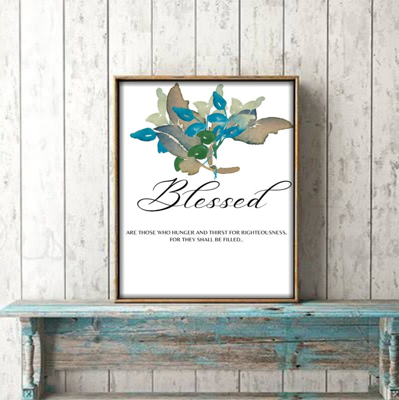 Printable Blessed Wall Art Decor Home Wall Art Digital Etsy