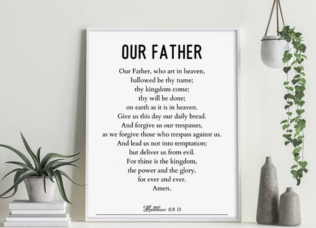 The Lord's Prayer Wall Art Matthew 6913 Christian Wall Art Minimal