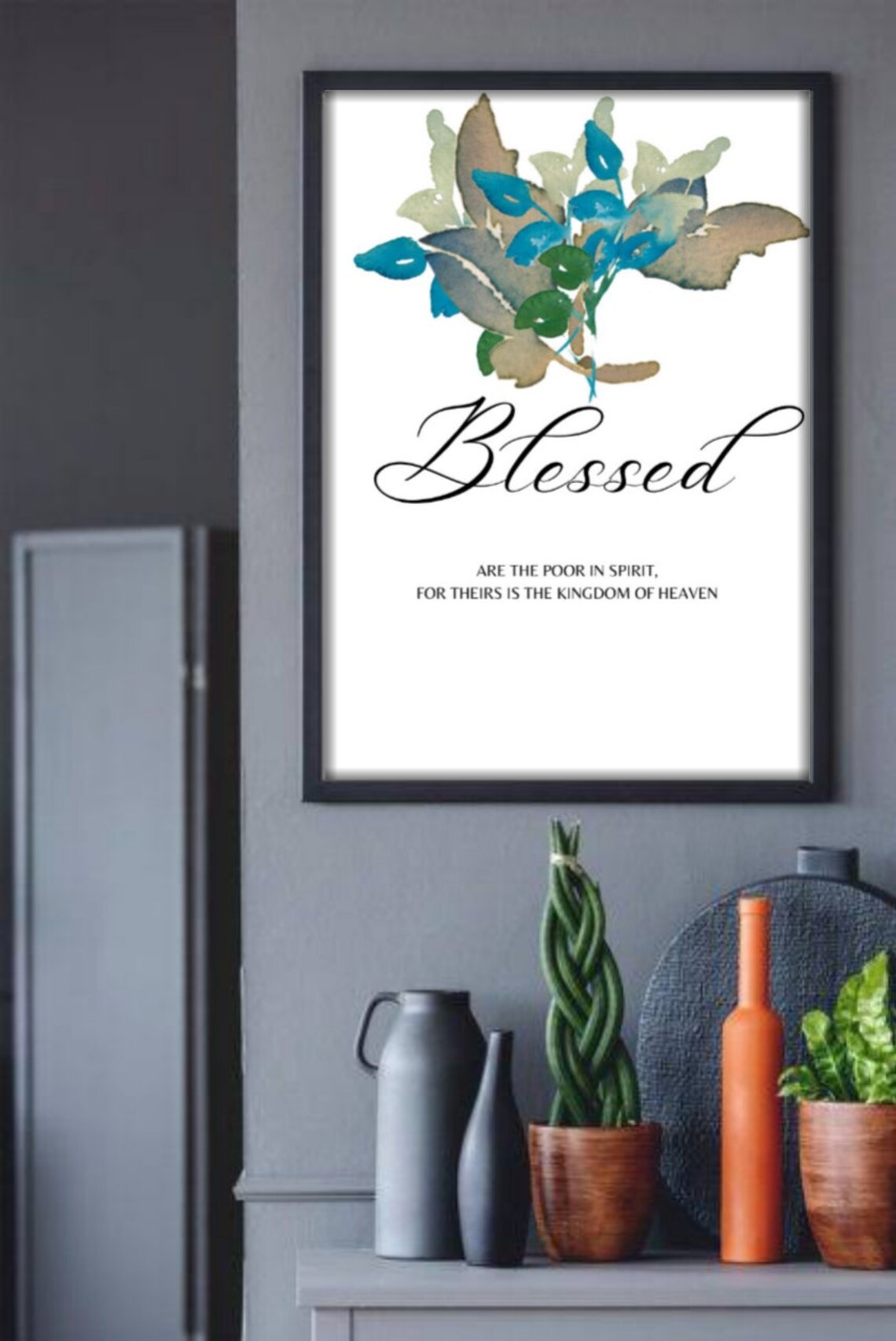 Printable Blessed Wall Art Decor Home Wall Art Digital Download