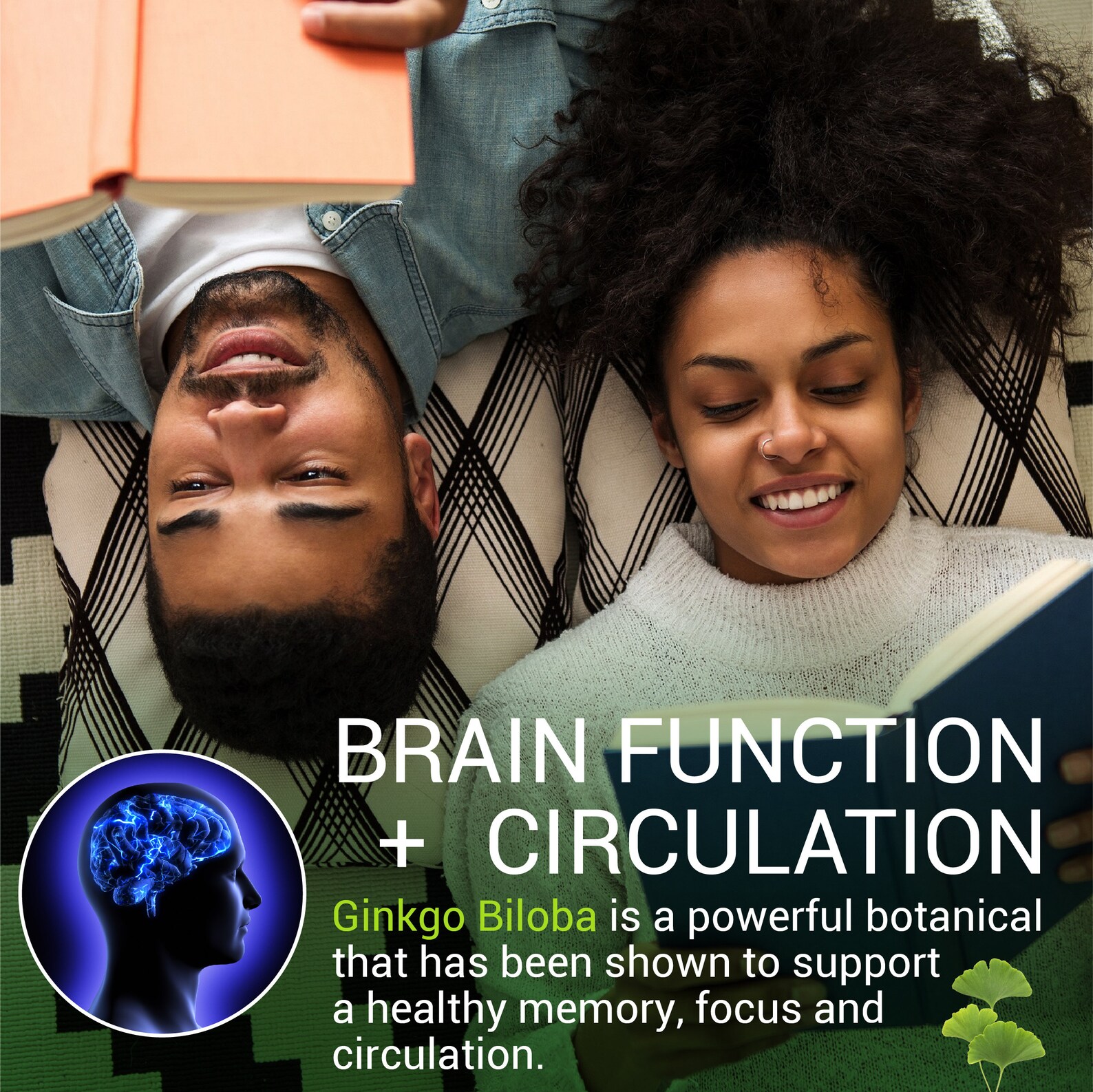 Ginkgo Biloba 100 Capsules Daily Natural Nootropic Supplement to