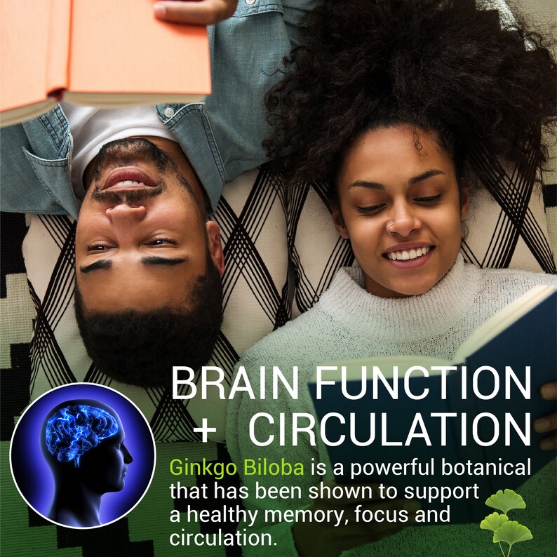 Ginkgo Biloba 100 Capsules Daily Natural Nootropic Supplement to