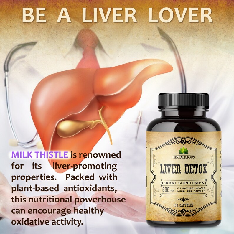 Liver Detox Milk Thistle Cleanse and Detox Supplement for Liver Support