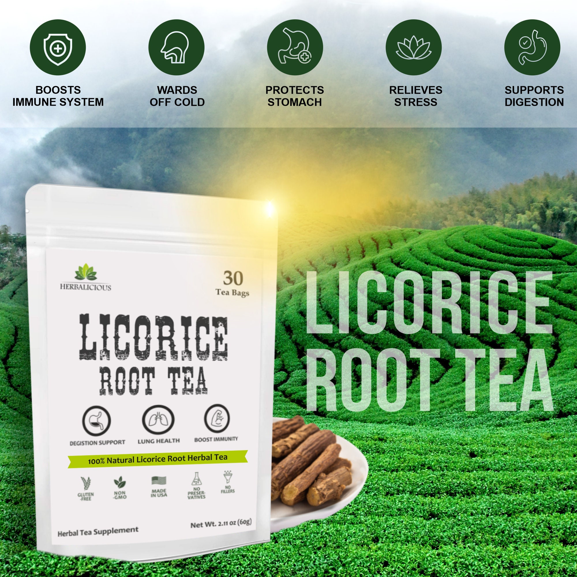 Licorice Root Tea Premium Natural Licorice Tea Caffeine Free Licorice