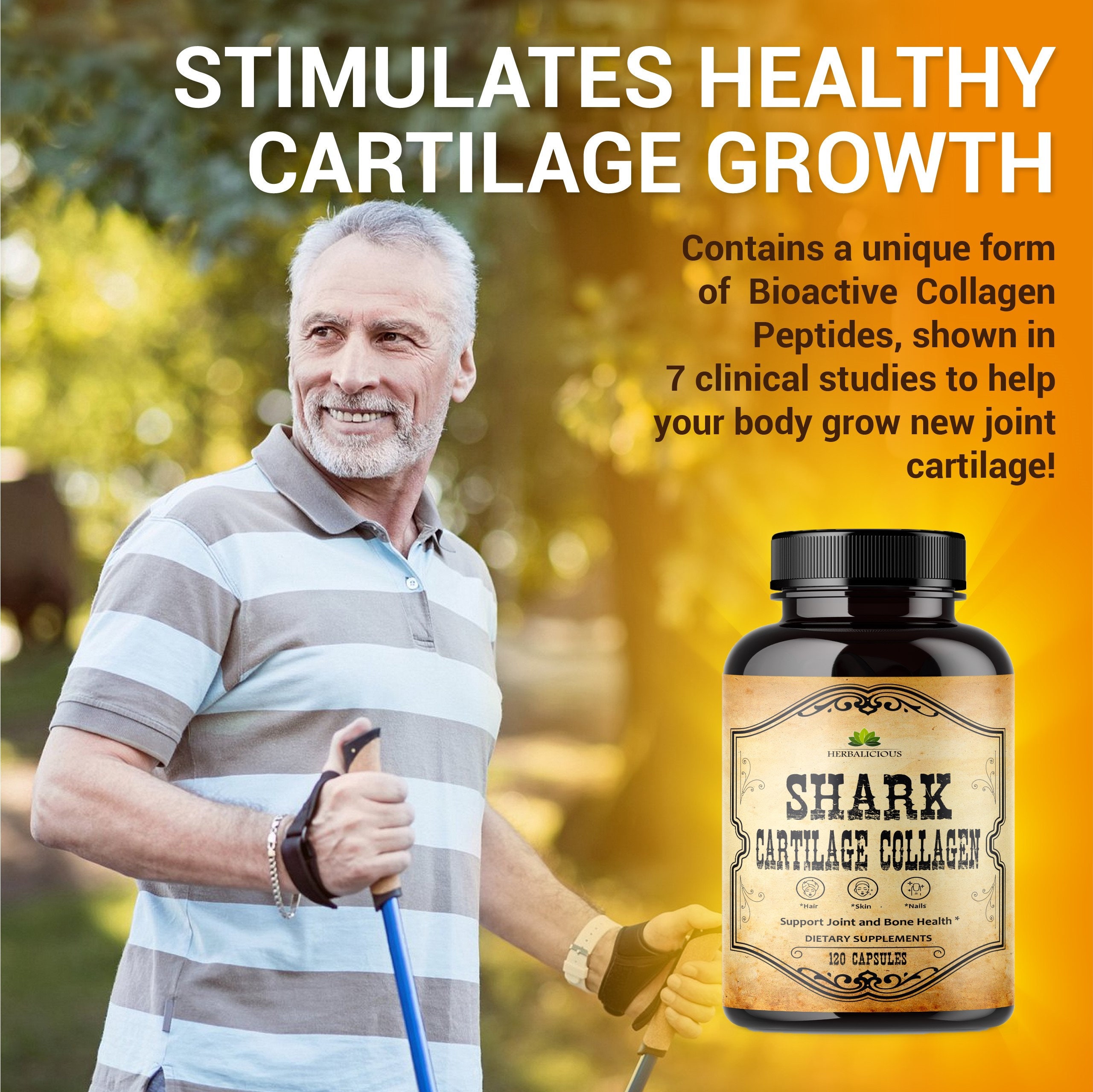 Shark Cartilage Collagen Joint Nerve & Bone Support Non-gmo, Anti-aging ...