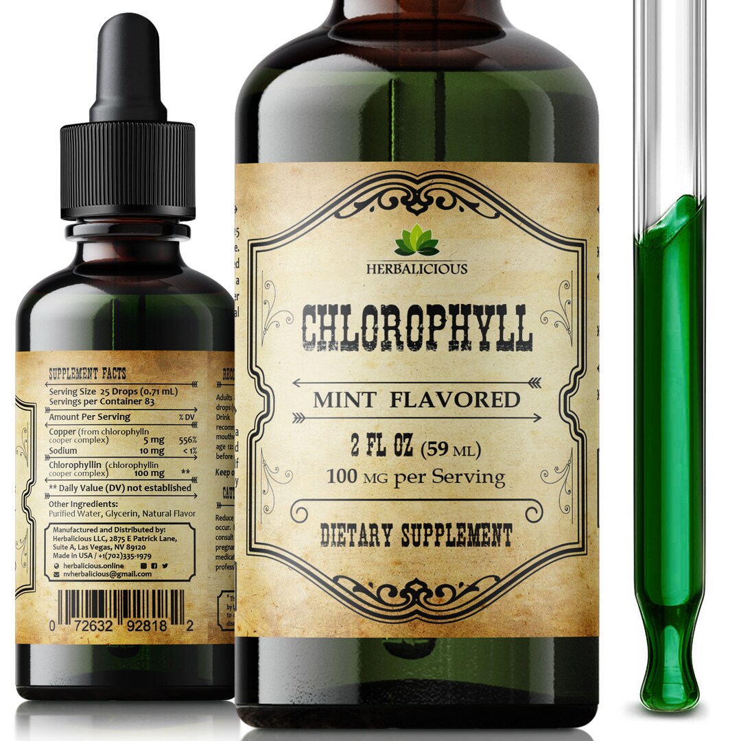 Liquid Chlorophyll Drops Organic Sodium Copper Chlorophyllin Extract
