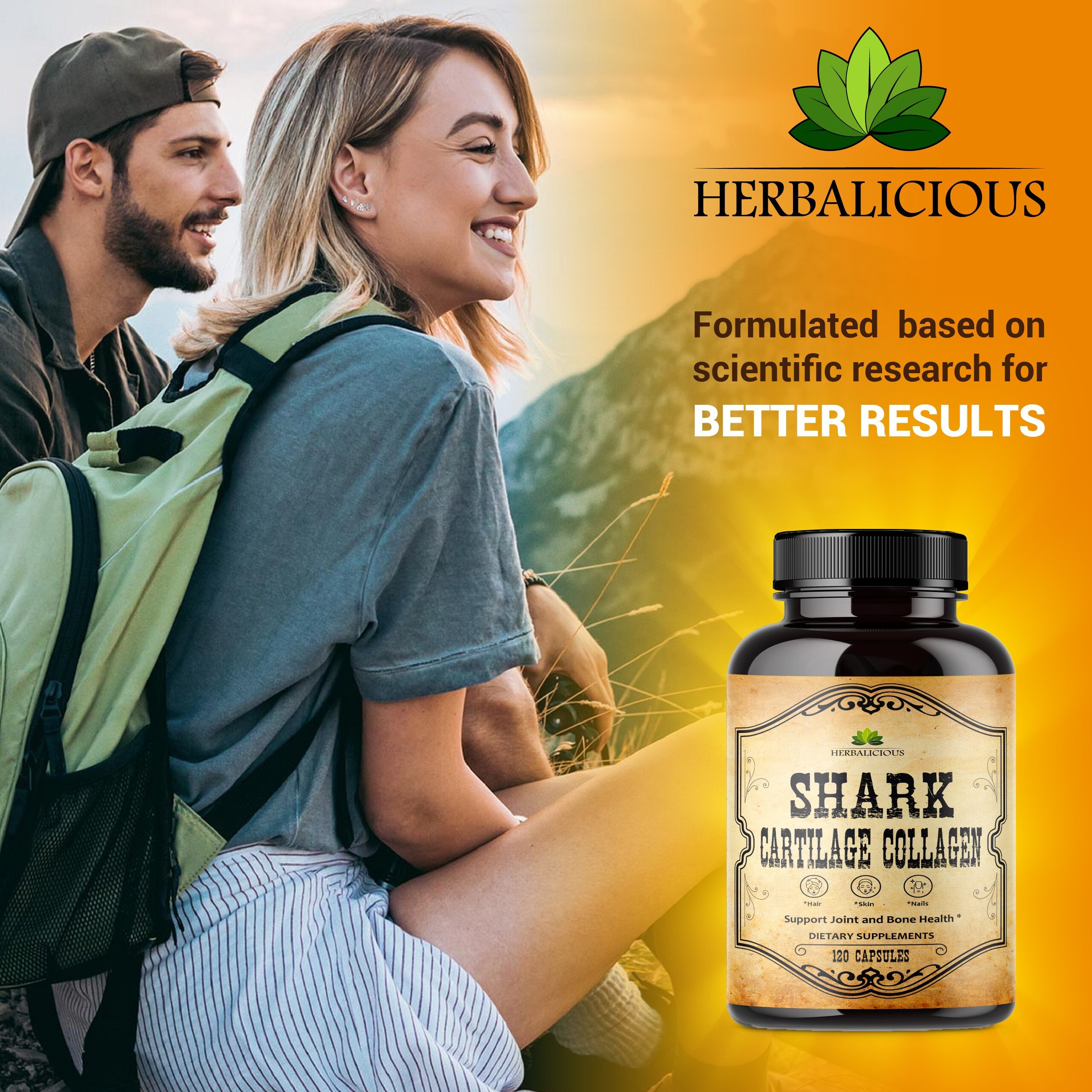 Shark Cartilage Collagen Joint Nerve & Bone Support Non-gmo, Anti-aging ...