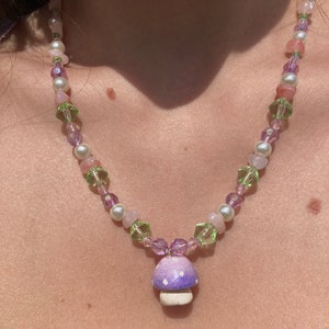 Paddenstoelketting | Kralenketting | Polymeerklei | Handgemaakt