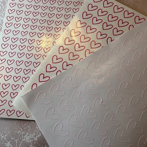 Heart Vinyl | Heart Outline Vinyl | Scrapbooking Stickers | Sticker Sheet | Card Making Supplies