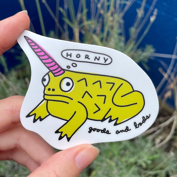 Horned and Horny Unicorn Toad 3" x 3" Sticker