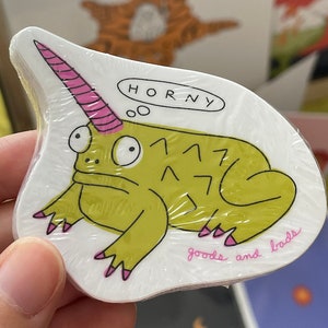 Sticker &quot;Horned Unicorn Toad &quot; 3x3 inches