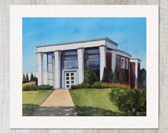 Krannert Art Museum – Art Print of Watercolor Painting, University of Illinois, Home Decor, Wall Art