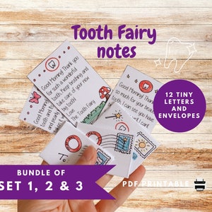 Tooth Fairy letter, BUNDLE of 12 letters, instant download, Tooth Fairy letter and envelope set, tooth fairy note, printable, digital
