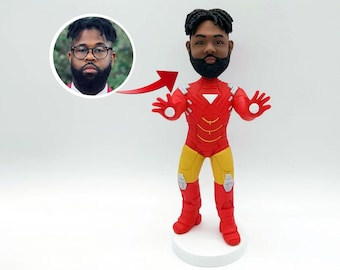 Personalized Iron Man cosplay bobblehead,figurine gift for boyfriend/husband, Christmas gift,custom husband bobblehead,memorial gift for him