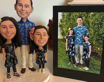 Custom father and daughter bobbleheads, personalized father&#39;s day gifts, birthday gifts for dad, custom family figurines, Custom bobbleheads