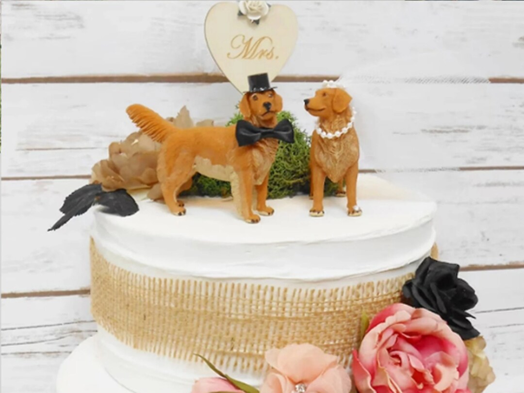 Personalized Dog Wedding Cake Topper: Custom Polymer Clay Pet Figurine ...