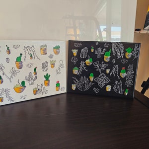 Succulent and Cacti Doodle Painting