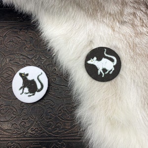 Medium Rat Button  1.45” Yellow Eye Version