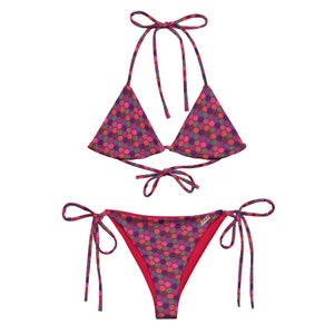 All-over print recycled string bikini | color circles | Sport | Beachwear