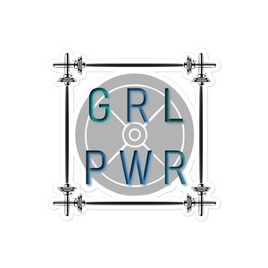 GRL PWR Bubble-Free Sticker Gym Gifts Girl Power Fitness image 3