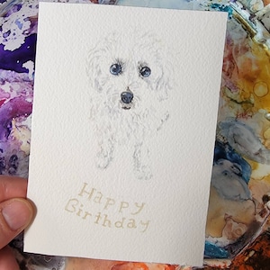 Miniature Watercolor Pet Portrait Cards