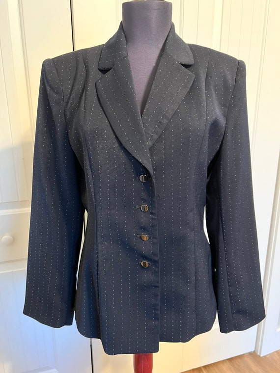 Giorgio Sant Angelo Navy Broken Pinstriped Blazer - image 1