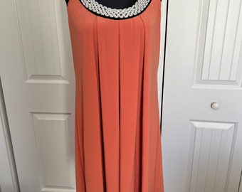 Joseph Ribkoff Pearl Embellished Peach color dress