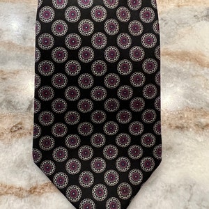 Christian Dior all silk black with ovals necktie