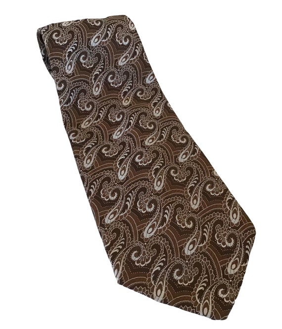 Mr John vintage browns and white paisley 1970’s n… - image 1