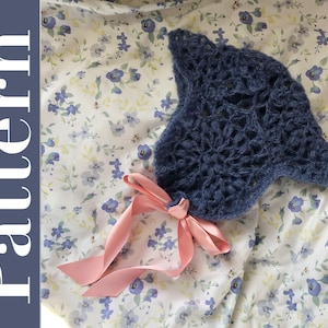 PATTERN Crochet Mohair Bonnet inspired by granny square and doilies spring/summer