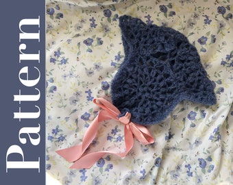 PATTERN Crochet Mohair Bonnet inspired by granny square and doilies spring/summer