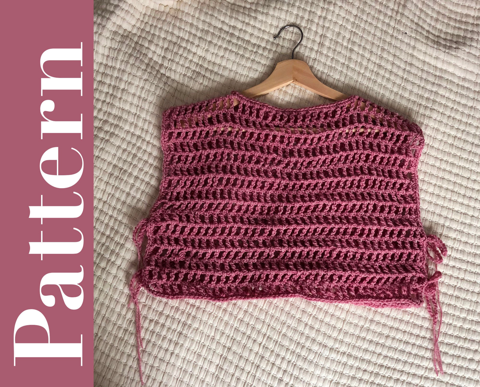 Cropped No-Sew Sweater Vest Crochet Pattern