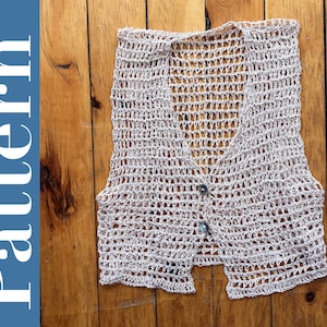 PATTERN Button Closure Crochet Lace Crop Top