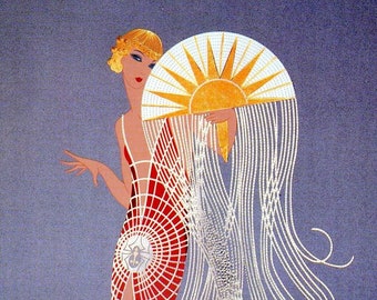 Authentic Vintage ERTE Art Deco Print Ebony and White Fashion Book