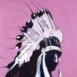 Indio americano de Fritz Scholder: impresión expresionista indígena vintage / póster giclée / decoración de pared cultural audaz sin marco