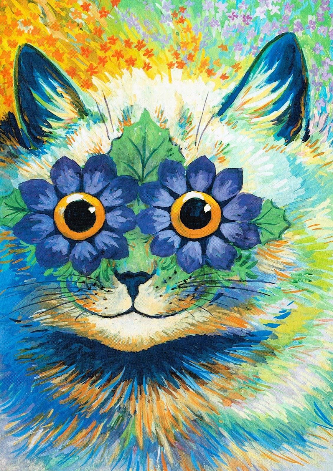 花の目をした猫 – ルイス・ウェイン | シュールで気まぐれな猫の
