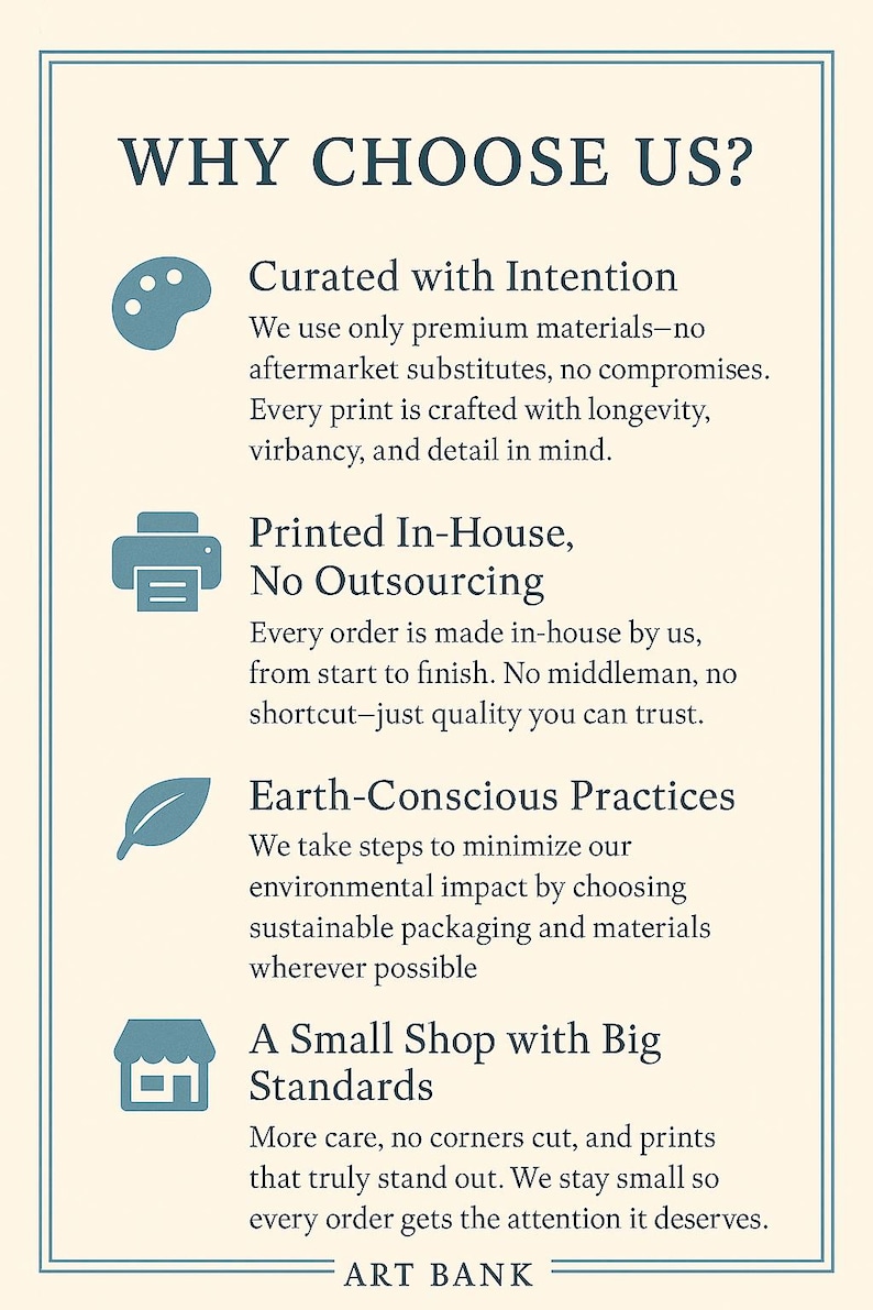 a poster with the words why choose us?