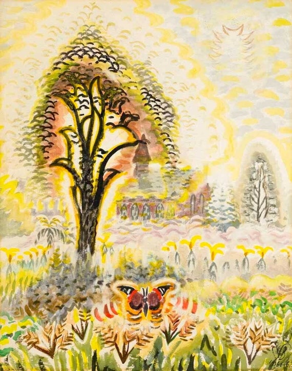 Buy The Red Admiral Butterfly by Charles Burchfield Quality Print Frame Me Online in India Etsy