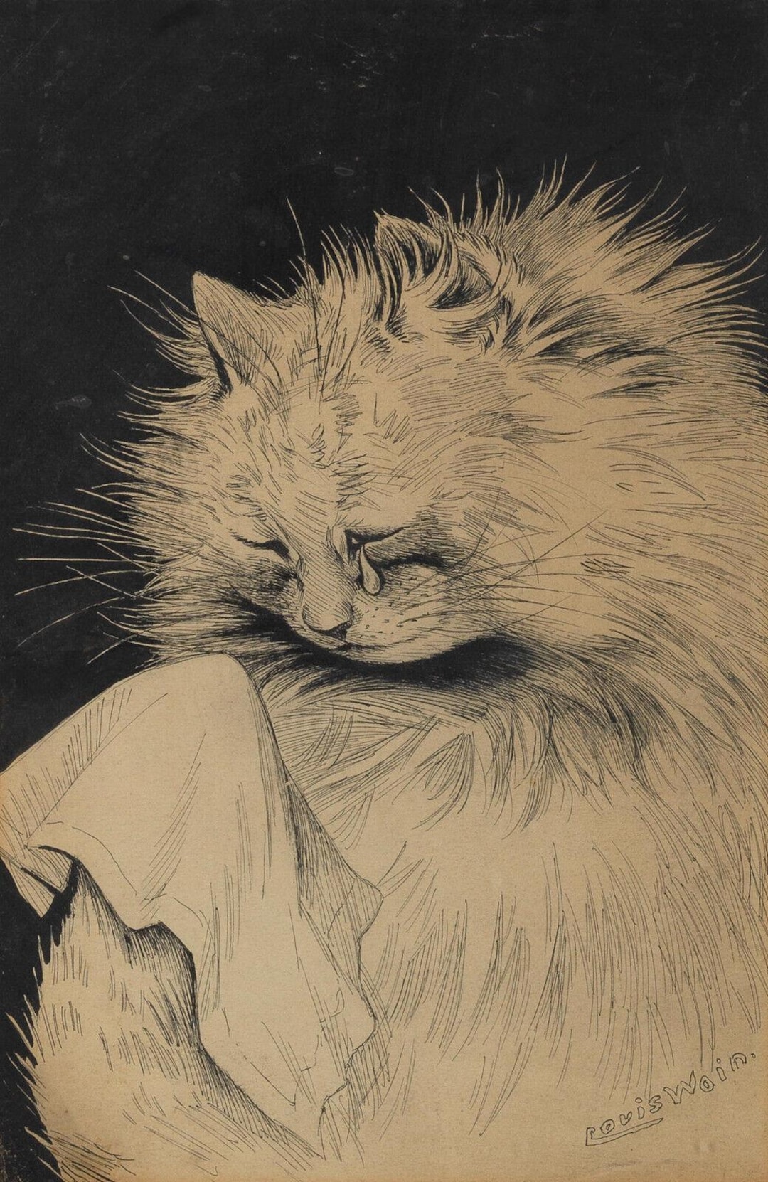 m*n様 「 逆境に灯る招き猫 」｜絵画 原画 抽象画 絵 動物画 ドローイング il_1080xN.6282071670_clof.jpg