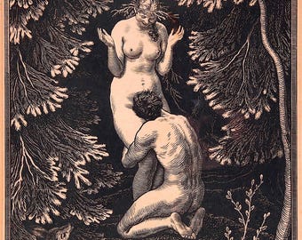 In Paradise – Max Švabinský | Symbolist Czech Art Print – Romantic Mythical Fine Art Giclée