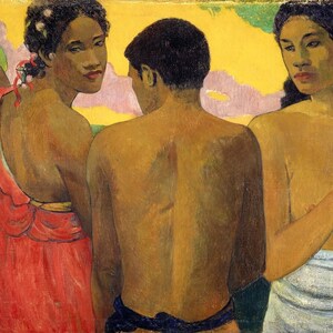 Three Tahitians – Paul Gauguin | Post-Impressionist Island Portrait Print – Vintage Tropical Scene