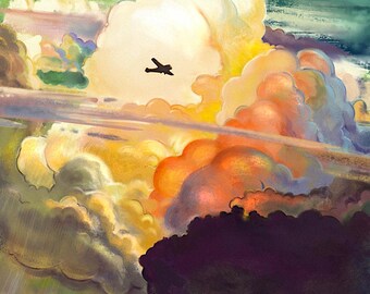 N.C. ワイエス航空郵便アートプリント：ヴィンテージアメリカン