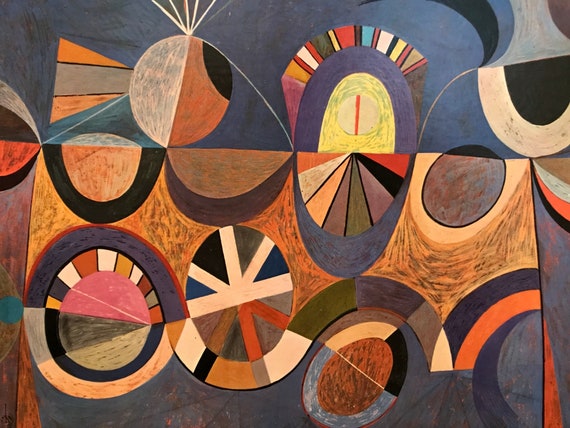 Abstract Mid-century Modern by S. Neil Fujita – Vintage 1950s Art