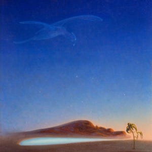 Regreso de Agnes Pelton – Impresión de arte abstracto espiritual vintage / Póster giclée / Decoración de pared moderna desértica mística sin marco