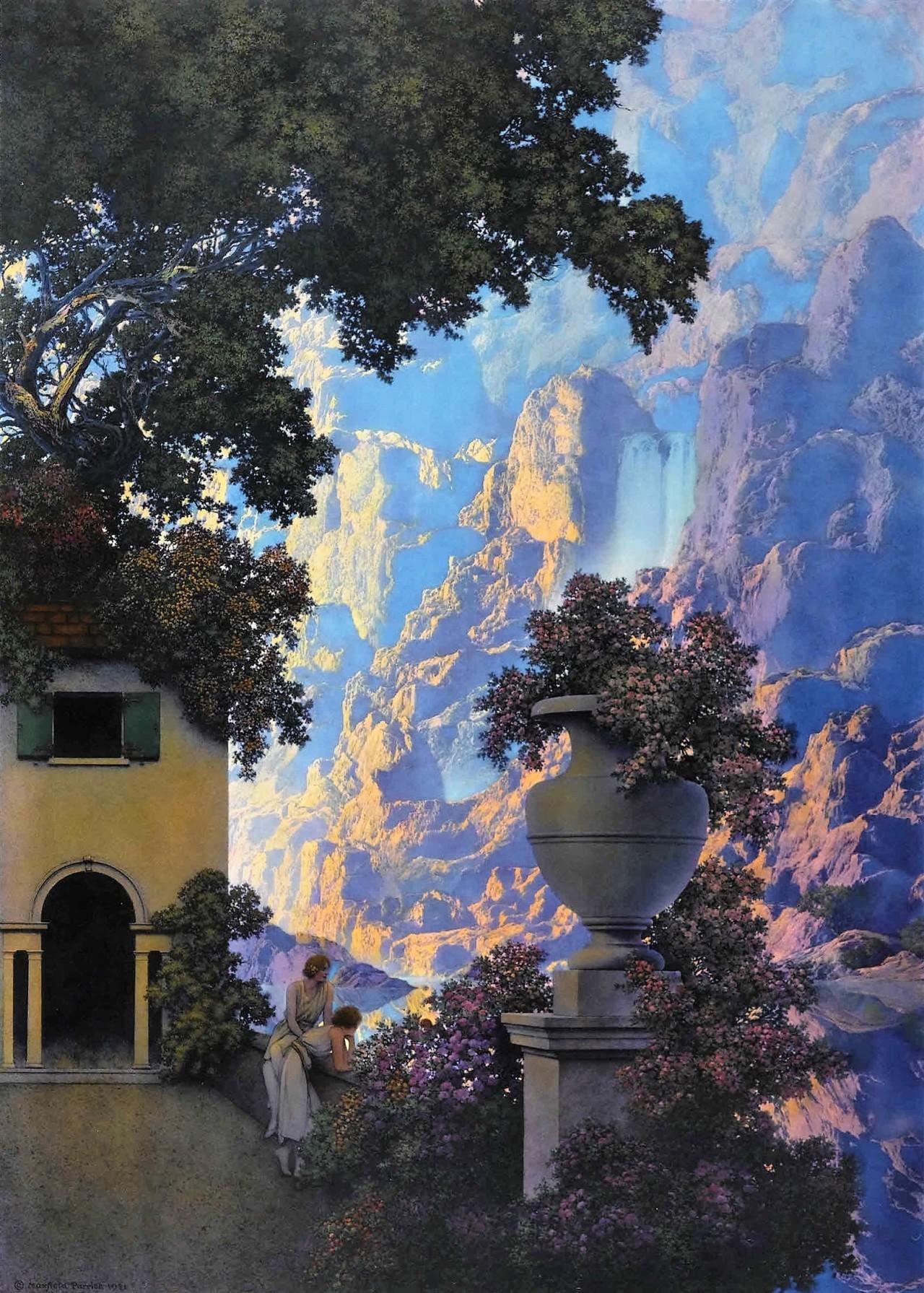 Maxfield Parrish 'sunrise' Art Print: Vibrant Landscape - Etsy