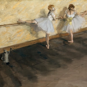 Dancers Practicing at the Barre by Edgar Degas – Vintage Ballet Art Print | Giclée Poster | Unframed Impressionist Dance Wall Decor