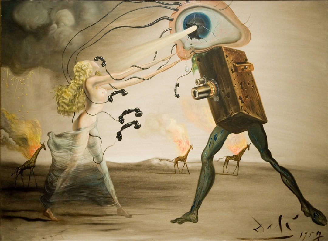 ヴィンテージ Salvador Dalí ”リンカーンの肖像に変容する地中海を