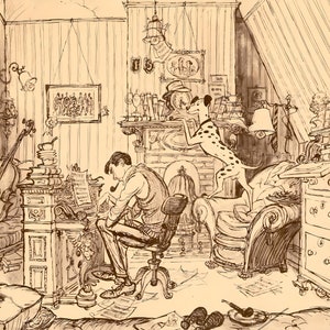 Roger e Pongo La carica dei 101 Stampa artistica – Stampa giclée vintage