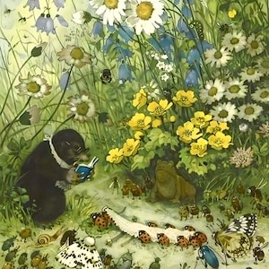 Lámina vintage de la boda de la mariquita: Póster giclée de cuento de hadas de Fritz Baumgarten