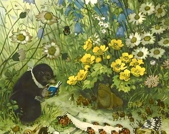 Vintage Ladybug's Wedding Print: Fritz Baumgarten Fairy Tale Giclée Poster
